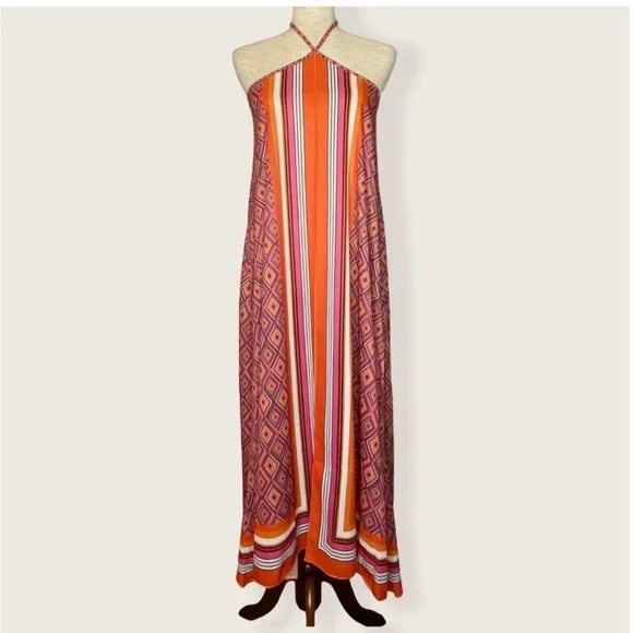 silk white halter dress Alicia Satin Halter Maxi Dress main image 0